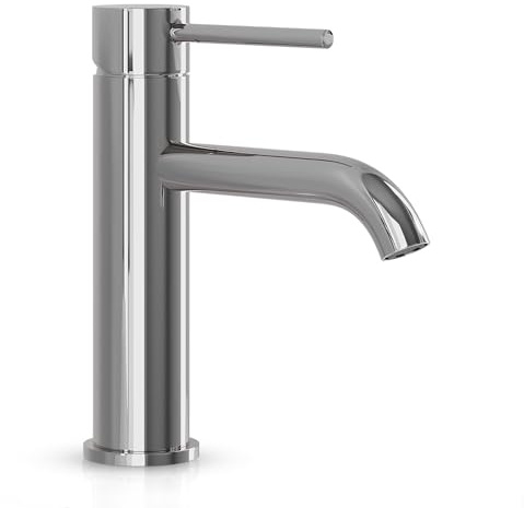 Bath Deluxe Søvang Wasserhahn Bad – Waschtischarmatur 18,3 cm, Waschbeckenarmatur Chrom, Anti-Fingerprint & Einfache Montage, Gebürsteter Edelstahl, Modernes Dänisches Design