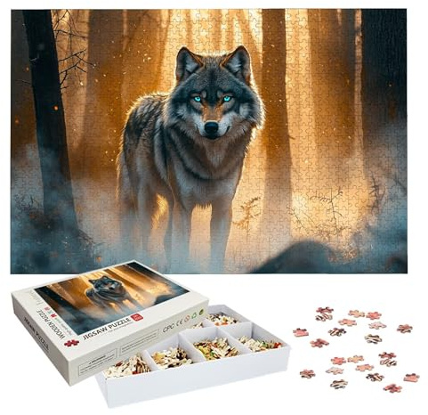 Puzzle 4000 Teile, Winter Puzzle 4000 Teile Erwachsene, Klassische Puzzles Wolf, Holzpuzzle Erwachsene, Puzzlespiele für Die Ganze Familie, Geschenke für Frauen, Geschenke für Männer, Wanddeko, -7819