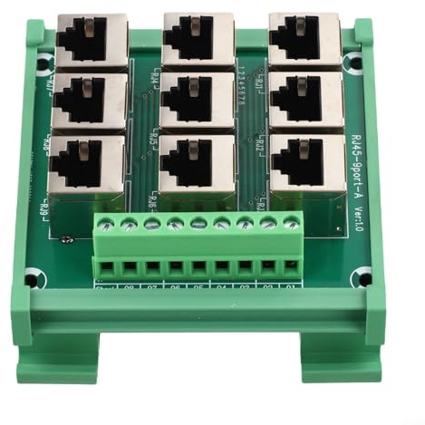 Für RJ45 9 Port Ethernet Adapter Terminal Block mit Schraubklemmen für 8p8c Stecker, geeignet für DIN-Schienen-Bedienfeld-Installation