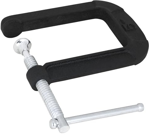 Performance Tool W3981 5-Inch Deep C-Clamp with Heavy Cast Iron Construction and Extra-Large Swivel Base for Deep Clamping Projects