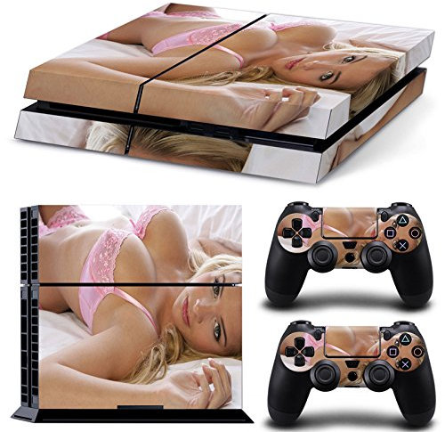 Morbuy PS4 Skin Vinyl Autocollant Decal Sticker pour Playstation 4 Console + 2 Dualshock Manette Set Skins (Bikini Fille)