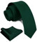 Gusleson Solid Dark Green Emerald Skinny Tie For Men Classic Slim Necktie and Pocket Square Set (UK0754-08)