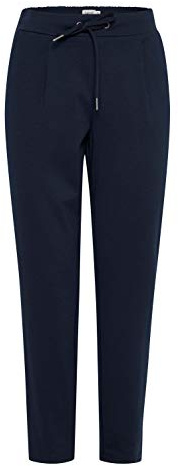 b.young BYRizetta Damen Hose Stoffhose Pants mit Stretch Kordelzug Bundfalten Eingrifftaschen Slim fit, Größe:XXL, Farbe:Copenhagen Night (80466)