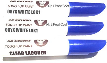 SD COLORS ORYX WHITE L0K1 Lackstift-Reparaturset, 12 ml, Pinsel mit Kratzabsplitterung, Farbcode L0K1 ORYX WHITE (Lack + Lack)