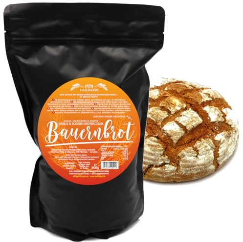 Hallingers Genuss Manufaktur Brotbackmischung Geschenk - natürliche Brotbackmischung Dinkel-Roggen frisch aus der Mühle im Beutel Bauernbrot, Geschenkidee für Frauen Männer