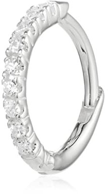 Thomas Sabo Damen Ohrringe Einzel Creole Weiße Steine Silber 925 Sterling Silber CR658-051-14