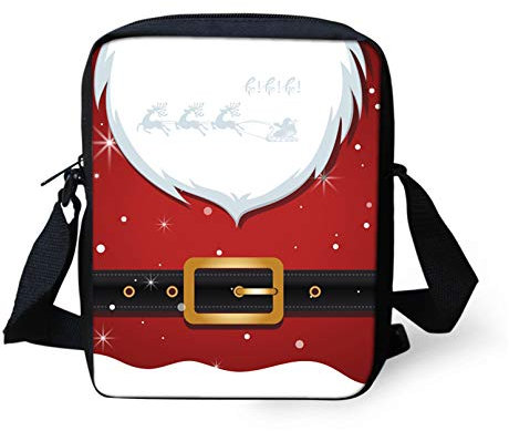 Pizding Bling Christmas Santa Claus Kleidung Muster Jungen Herren Crossbody Umhängetasche auslaufsicher Messenger Bag Sling Crossbody Handtasche für Schule Reisen Wandern, weihnachtsmotiv,