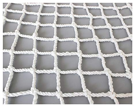 SSCYHT Sicherheitsnetze Kinderschutznetz Kinder Aufstiegsnetz Fenster Balkon Treppe Geländer Terrasse Garten Spielplatz Schaukel Baumhaus Nylonnetz Im Freien Weiß 6 mm Dick,10cm,5x2m(16x7ft)
