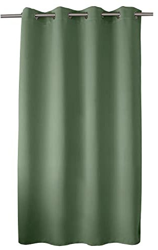 ED ENJOY HOME Rideau Obscurcissant avec Œillets argentés, Vert Kaki Clair, 140x180cm, 100% Polyester, Tissu Certifié Oeko-TEX, Collection Réglisse