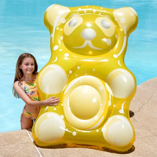 SLOOSH 60/152.4cm Gummibärchen aufblasbarer Poolschwimmer - Swimmingpool-Flöße Lounge Saisonale Wasser Pool Spielzeug Strand Geburtstag Party Dekorationen für Kinder und Erwachsene