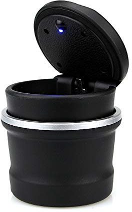 NSGJUYT Tragbarer Auto-Aschenbecher für Audi A1-A8, Q2-Q7, S3-S8, TT, TTS, RS3-RS6 - Modern, Blau, ABS, Zylindrisch, Medium (7 cm Durchmesser x 9 cm Höhe)