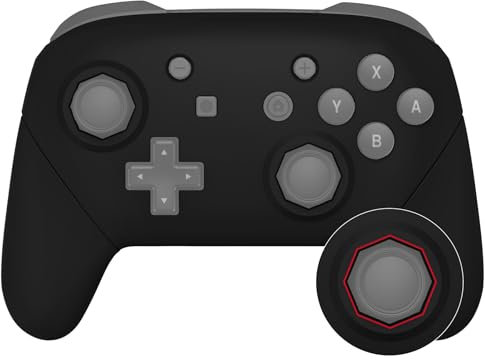 eXtremeRate Grips Case für Nintendo Switch Pro Controller, DIY-Ersatz Full Hülle Faceplate&Back Shell&Giffe Abdeckung&Tasten für Switch Pro Controller(Octagonal Gated Sticks Design,Schwarz)