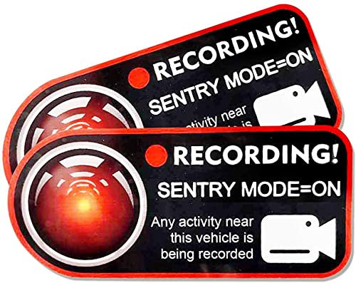 Adesivo per finestra di registrazione della fotocamera per adesivo Tesla Modello 3 S X Y, adesivi non distruttivi, registrazione, antifurto per adesivi elettrostatici Tesla (2 pezzi, Rosso)