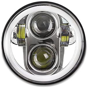 LED Scheinwerfer 5,75 Zoll kompatibel mit Harley Hauptscheinwerfer M18 Chrom