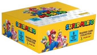 Panini 13385 Super Mario Trading Cards Box mit 18 Hüllen (8 Karten) Stickertüte, Mehrfarbig, OneSize