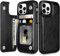 Coolden Hülle für iPhone 13 Pro Handyhülle Premium Leder Hülle mit Kartenfach Ständer Magnetische Flip Case Spange Dauerhaft Brieftasche Stoßfeste Schutzhülle Cover für iPhone 13 Pro 6.1 Zoll Schwarz
