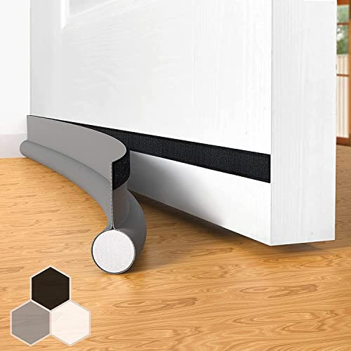 Joint de Porte Coupe-Vent Auto-adhésif pour Portes, 94 cm sous Porte Coupe-Vent isolable Balai de Porte Protection Contre Les intempéries, insonorisé, Gris