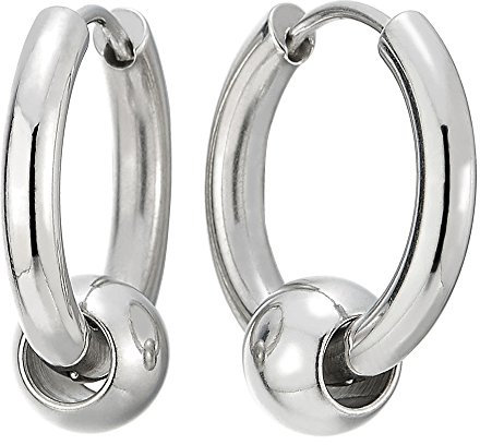 Paar Kreis Wulst Creolen Huggie Ohr Manschette Ohrringe für Herren Damen, Edelstahl