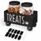 ZiproFly Hundeleckerli-Behälter, Hundefutter Leckerli-Glas Set, Modern Bauernhaus Hundeleckerli-Behälter mit Holzbox, Pet Treat Aufbewahrungsbehälter für Hund und Katze, Hundefutter und Leckerlis
