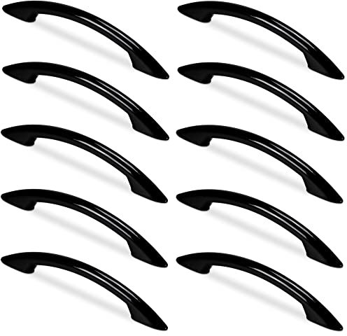 Mavö 10 x Schubladengriff 96mm Lochabstand, Griff für Möbel Kunststoff Schwarz Möbelgriff Ikar