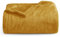 Oxford Homeware Fleece Blanket Sofa Throw Cuddly Reversible Soft Throws for Bed, Couch, Settee, Travel Lightweight and Breathable Blanket fit All Season (Mustard, Twin/Double)