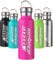 Stainless Steel Water Bottle - 500ml - Vacuum Insulated Metal Water Bottle - Standard Mouth Flask - BPA Free - Water Bottle for Work, Gym, Travel, Sports (Pink)