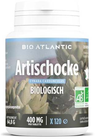 Bio Artischocke 1200 mg pro Tag - Cynarine - 120 Tabletten | Premium Naturprodukt & Rein pflanzlich