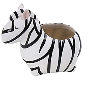 YARNOW Zebratopf Aus Kunstharz Fleischiger Saftiger Topf Zebradekor Aus Kunstharz Mikro-landschaftstopf Pflanze Weiß Sukkulenten