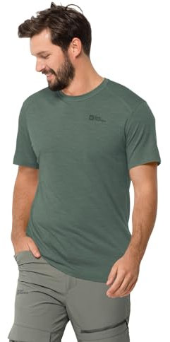 Jack Wolfskin Herren Kammweg S/S T-Shirt, Hedge Green, XL