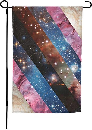 Indoor Flagge Trans- Und Nicht-Binäre Version Galaxy Pride 30X45cm Yard-Flaggen Wind Und Regenfeste Garten Flagge Verblassen Beständig Feiertage Flags Décor Für Lawn Veranda Porch