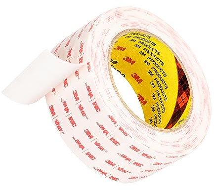 3M Nastro Biadesivo Nastro di Montaggio 50 mm x 4,7 m Spessore 1,1 mm Bianco 1 Rotolo 4950 Nastro in Schiuma Resistente Extra Resistente per Decorazioni Auto Home Office