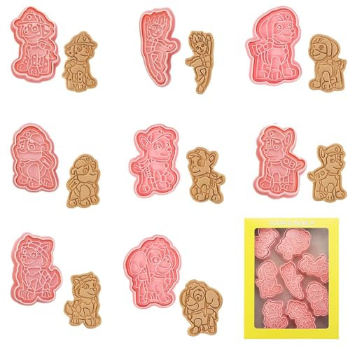 Emporte Piece Patisserie, RosyFate 8 Pièces Emporte Piece, Emporte Piece Biscuit, Emporte Piece Pat Patrouille, pour décoration de gâteaux, cuisson de biscuits