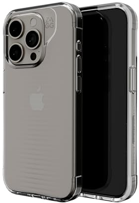 ZAGG Luxe, Graphen-verstärkte Hülle für iPhone 15 Pro [6.1-Inch], unterstützt drahtloses Laden, kein Vergilben, stossfest, Abdeckung für die Rückseite (Transparent)