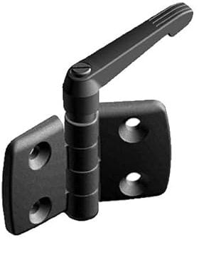 KINETIK MSystem® Hinge 45 x 45 cm with Clamping Function and Clamping Lever, Plastic Black, Joint Hinge, Plastic Hinge, Locking Hinge - Pack of 1
