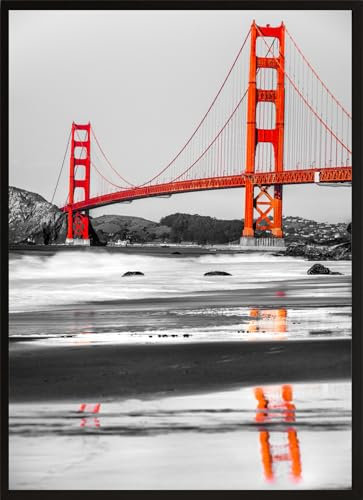 HUBDECO Bild Wanddekoration Poster - Hochwertiges Poster gedruckt auf 200g/m2 Posterpapier - Tolle Zimmerdekoration - Schlafzimmer Bilder - Ohne Ramen - 70x50cm - Goldenes Tor