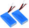 2 Batteries au Lithium 7.4V 1500mAh 25C 2s avec Petite Prise Tamiya pour Batteries Modèle FT009 RC