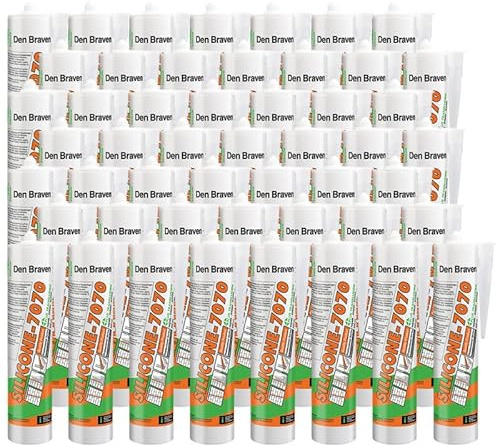 50x Mastic silicone neutre bâtiment 7070 Plus translucide 300ml DEN BRAVEN