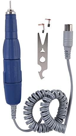 Drill Replacement Handpiece 102l-2.35mm Stainless Steel Nail File Electric Handle Adjustable In Both Directions Nail Art Drill Pen For Electric Nail Manicure Machine (Blue)