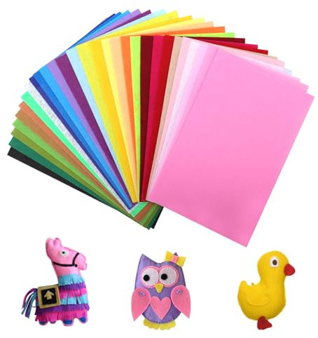 Filz zum Basteln,30 Farben Filzstoff Bastelfilz 20x30cm Bastelfilz Farbig Filz Blätter Polyester Felt Fabric Filzplatten,DIY Filzplatten,Vliesstoff Meterware zum DIY Handwerk Nähen Projekte Patchwork