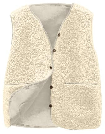 Gilet in Pile da Donna Invernale Caldo Vendita All'Aperto Gilet Donna Comodo Morbido Giacca Pile Teddy Giacche Peluche Antivento Gilet Donna Pile da Lavoro Gilet Giubbotto Senza Maniche Gilet Moda