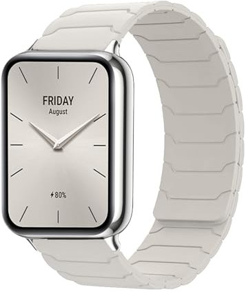 Hinnwer Armband Kompatibel mit Xiaomi Redmi Watch 5/Xiaomi Smart Band 9 Pro/Smart Band 8 Pro/Redmi Watch 4, Starke Magnetische Loop Silikon Ersatzarmband für Xiaomi Band 9 Pro Sternenlicht