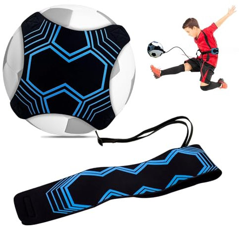 Fußballtrainer mit Kordel,Solo Übungshilfe mit Gürtel und elastischem Seil,Kinder Fussball Schnur Kick Trainer Verstellbar,Universell für Fußballgröße,Perfekt zur Verbesserung der Fußballfähigkeiten