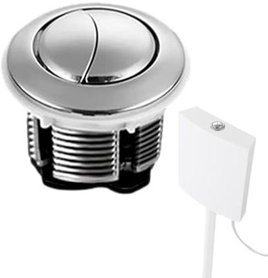 Pussh - Botón de descarga de inodoro, botón de descarga doble, pulsador de botón de inodoro, presión de resorte de acero inoxidable, botón de descarga de inodoro , kit de repuesto de émbolo de