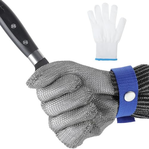 2 Pcs Cut Resistant Bite Gloves Blacksmith Gloves Blacksmith Schwer Cut Resistant Kitchen Glove Stainless Stell Wire Metal Mesh Safety Glove For Mandolin Meat Cutting Oyster