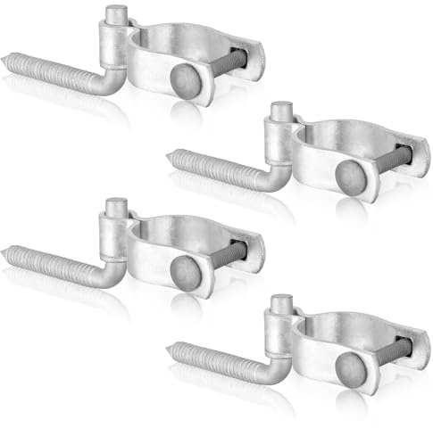 MorningRo 8-teiliges Bauernhof-Torscharnier-Set, 1,6 x 5,1 cm, Kettenglieder, Zaun, Torpfosten, Scharnier in verzinkter Form, 1,6 cm x 11,4 cm Holzpfosten