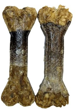 Kauknochen Rind & Lachs, 2 x 12 cm | natürliche Kauartikel für Hunde | mit Lachs | getreidefrei | Kauspaß zur Zahnpflege & Beschäftigung | Zutaten aus der EU | ohne Zusatzstoffe