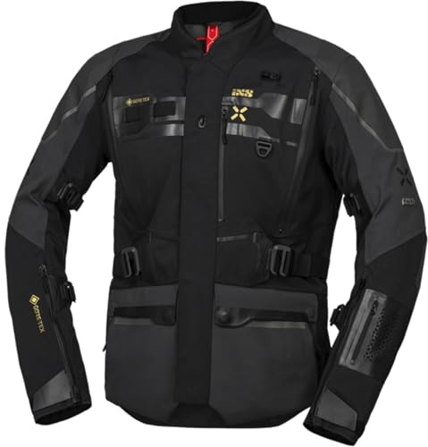 IXS Venture-GTX 1.0 wasserdichte Motorrad Textiljacke, schwarz/grau, L | Wasserdicht