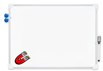 Eduway 30 x 40 cm, doppelseitiges Whiteboard mit 1 magnetischen Markerkappe, Radiergummi und 2 Magnetknöpfen, doppelseitig, nutzbare Tafel, Aluminiumrahmen für Kinder und Erwachsene, Verwendung in