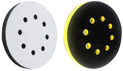 2PCS 125mm Sanding Interface Pad, 5inch 8 Hole Soft Sponge Foam Sanding Pad | 5 Inch 8 Holes Soft and High Foam Interface Pads for Orbital Sander, Hook and Loop Sponge Cushion Buffer Backing Pad
