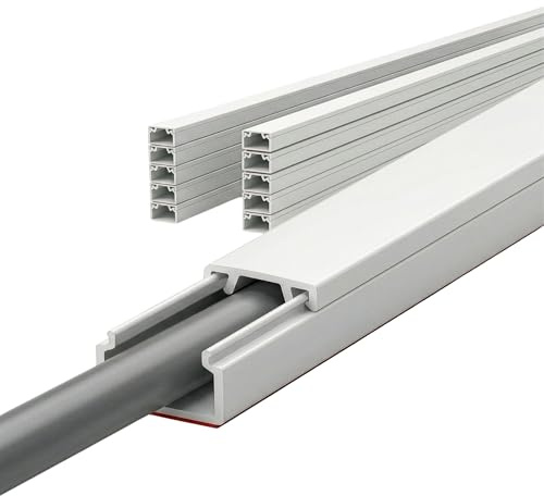 KARAT Kabelkanal weiß selbstklebend - 1m - 10 STK. - 15x10 mm - Schaumklebeband fertig für Montage an der Wand - (Oskar 15x10mm)